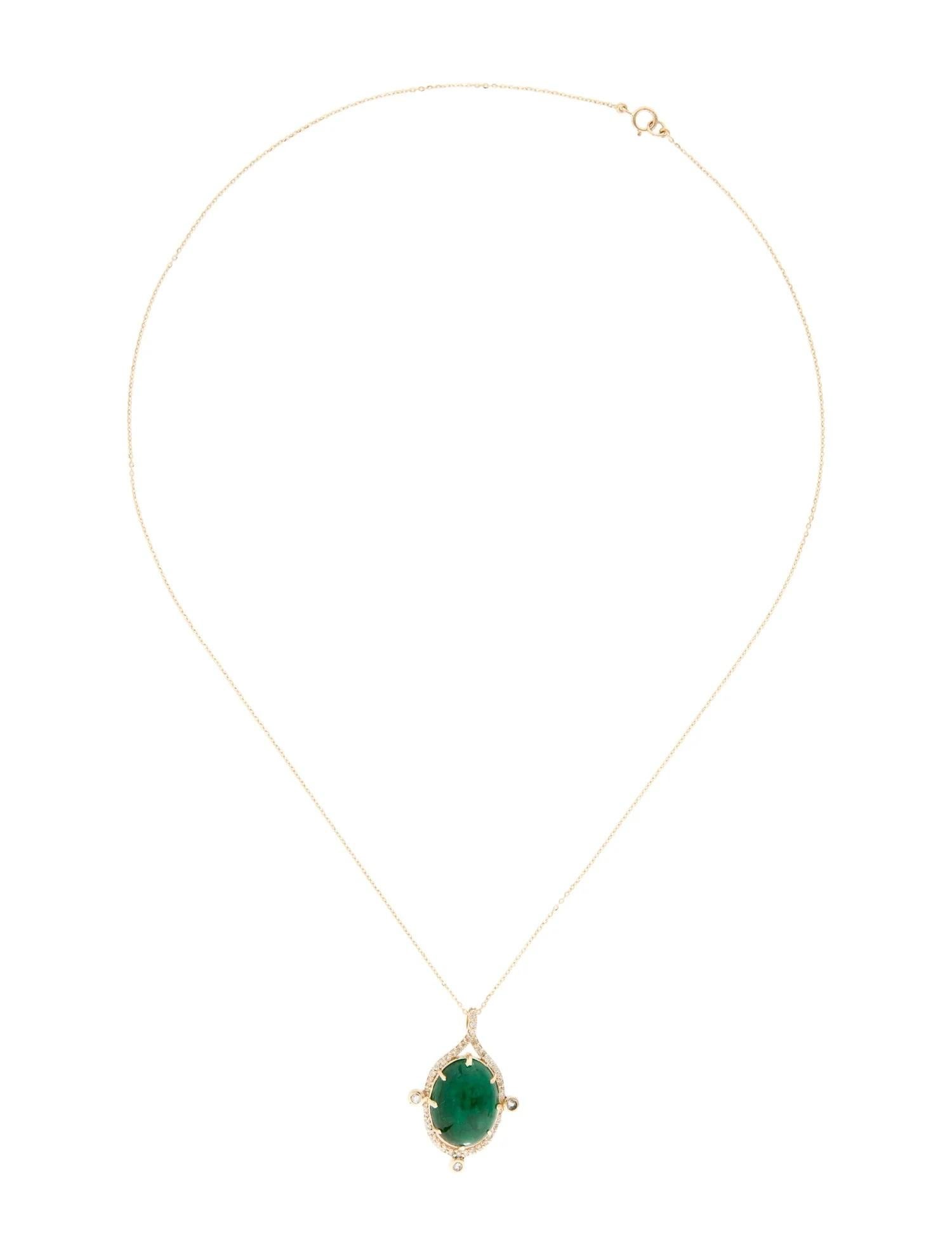 Artist Title: 14K Yellow Gold 10.62ct Emerald, Sapphire & Diamond Pendant Necklace For Sale