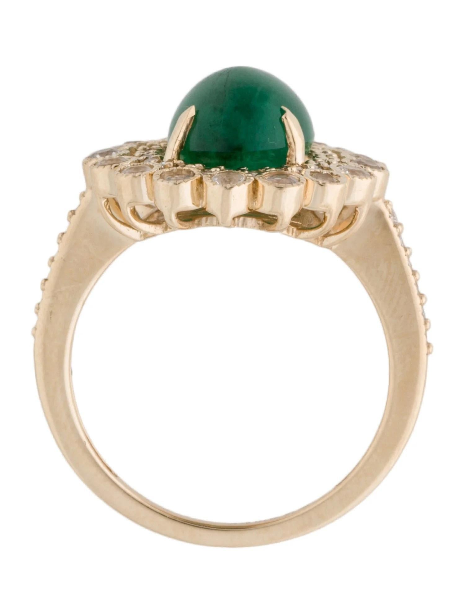 Titre de la bague cocktail en or jaune 14 carats, émeraude, saphir et diamant 4,14 carats, taille 7 Neuf - En vente à Holtsville, NY