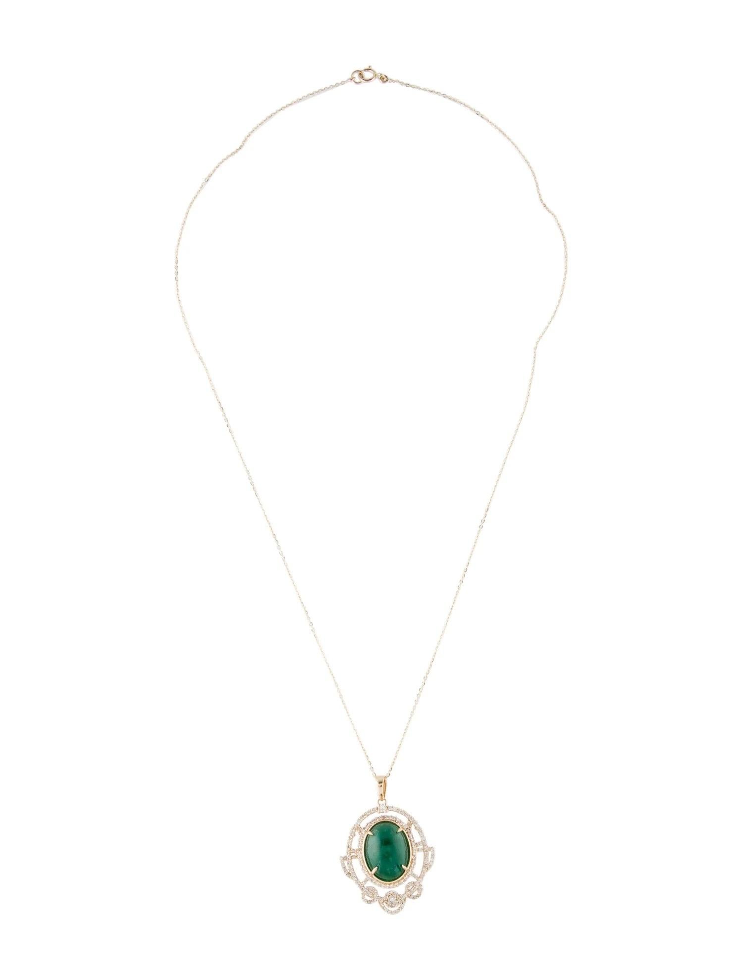 Artist Title: 14K Yellow Gold 7.95ct Emerald, Sapphire, and Diamond Pendant Necklace For Sale