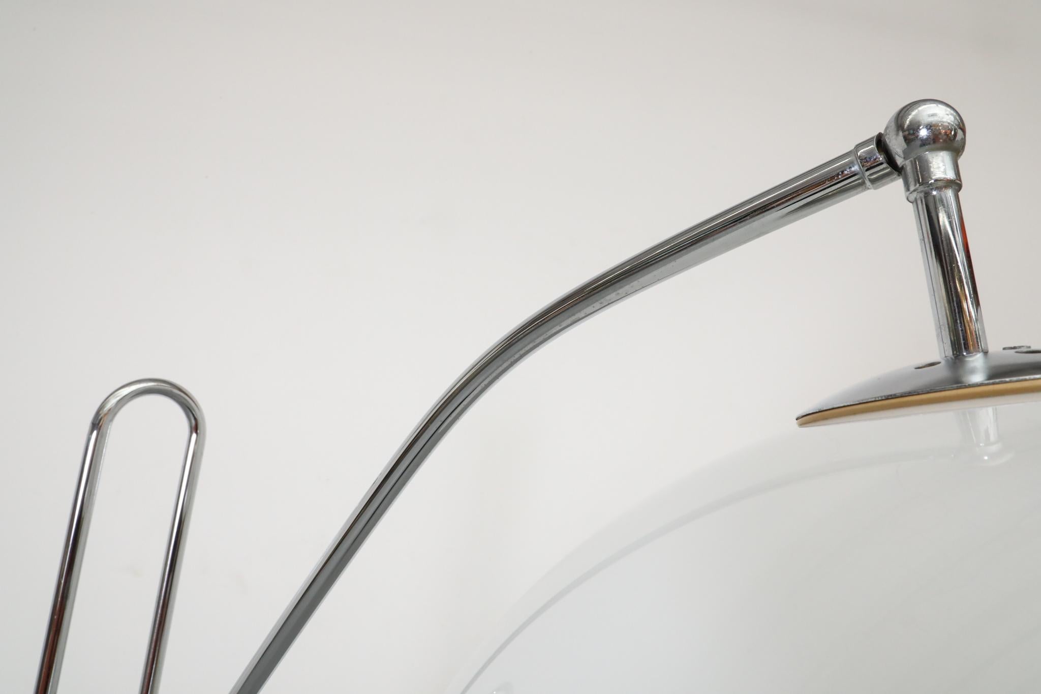 Title: Gaetano Sciolari Mid-Century Modern Chrome Arc Floor Lamp for Boulanger im Angebot 8
