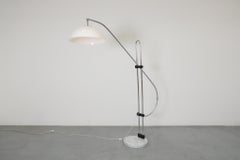 Title: Gaetano Sciolari Mid-Century Modern Chrome Arc Floor Lamp for Boulanger