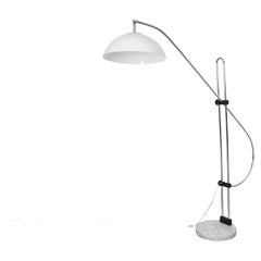 Title: Gaetano Sciolari Mid-Century Modern Chrome Arc Floor Lamp for Boulanger
