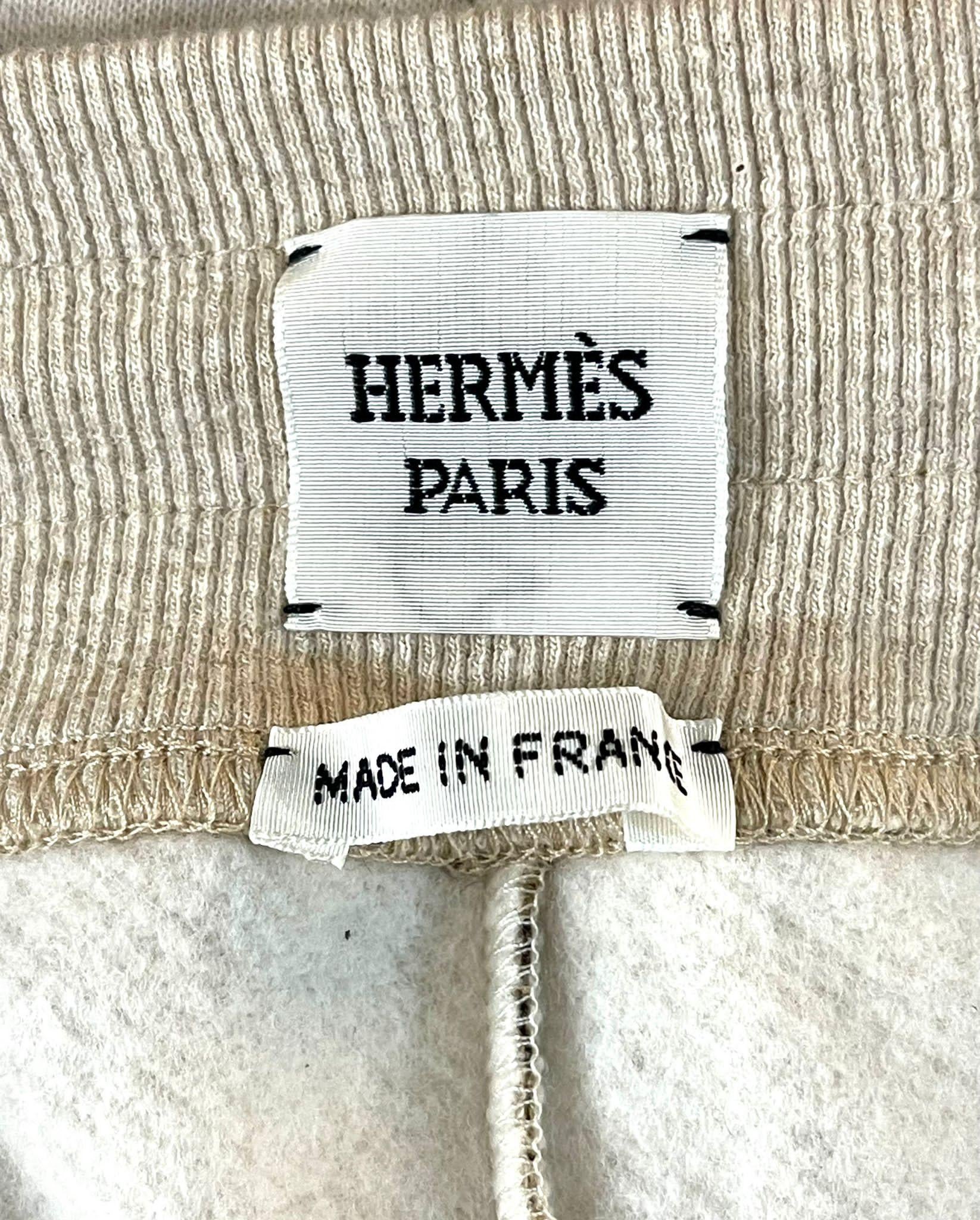 Women's Title Hermes Bride De Cour Cotton & Camel Hair Sweater & Joggers. Size 42FR For Sale