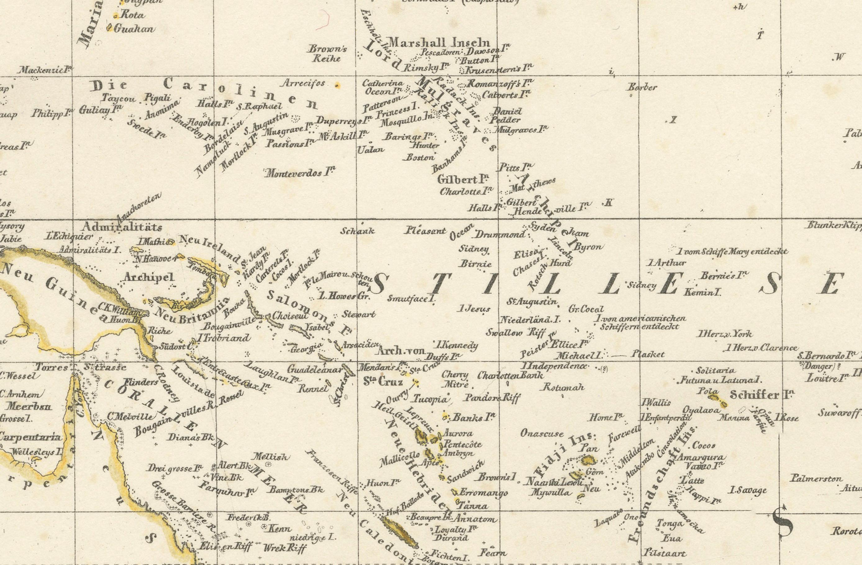 Papier Carte de l'Australasie du milieu du 19e siècle par Carl Flemming - 1855 en vente