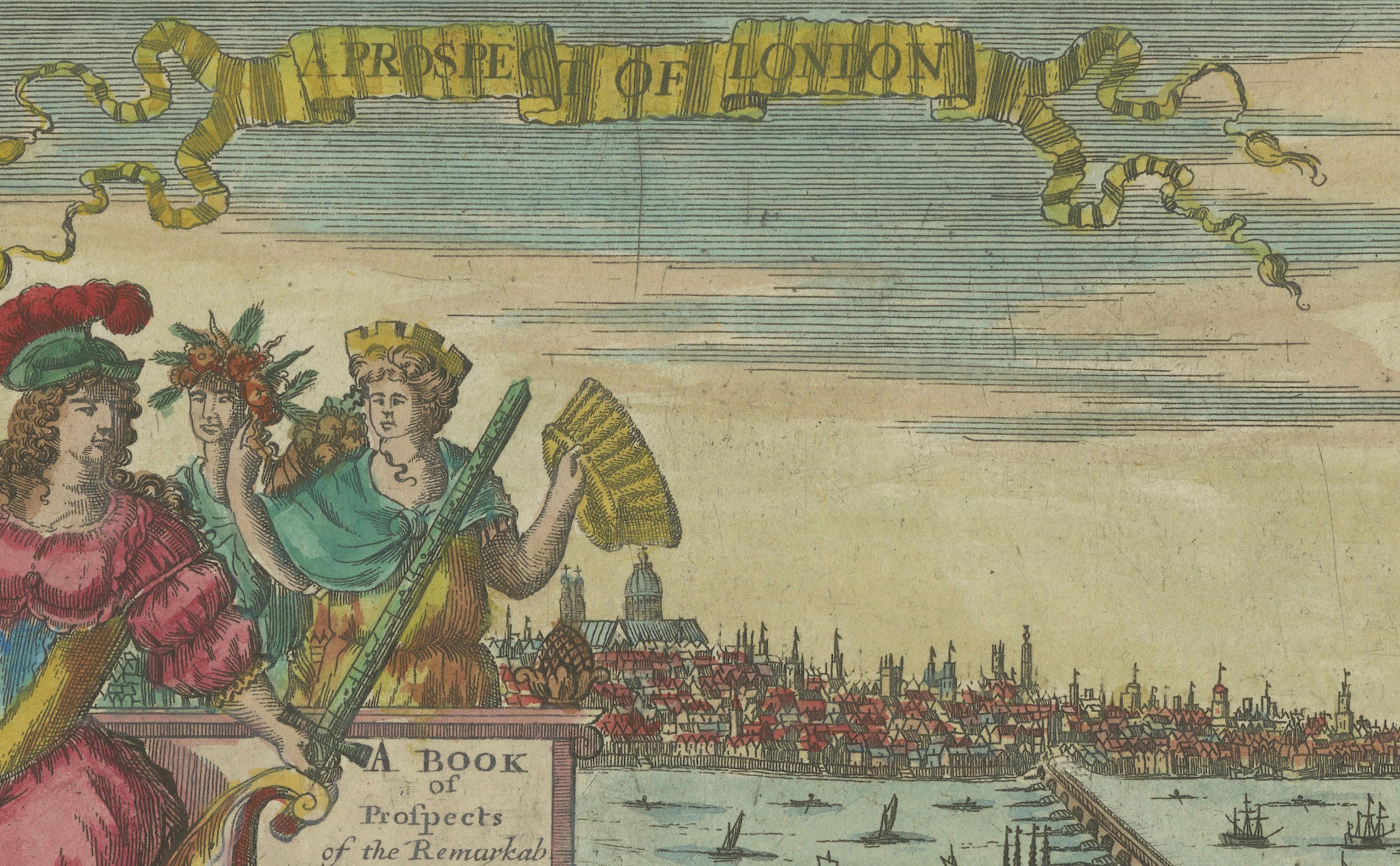 Pagina del titolo di un libro di prospettive di Londra, pubblicato da R. Butter (1785-1799) In condizioni buone in vendita a Langweer, NL