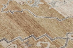 Rug & Kilim's Modern Rug in Classic Gold and Beige Medallion Pattern