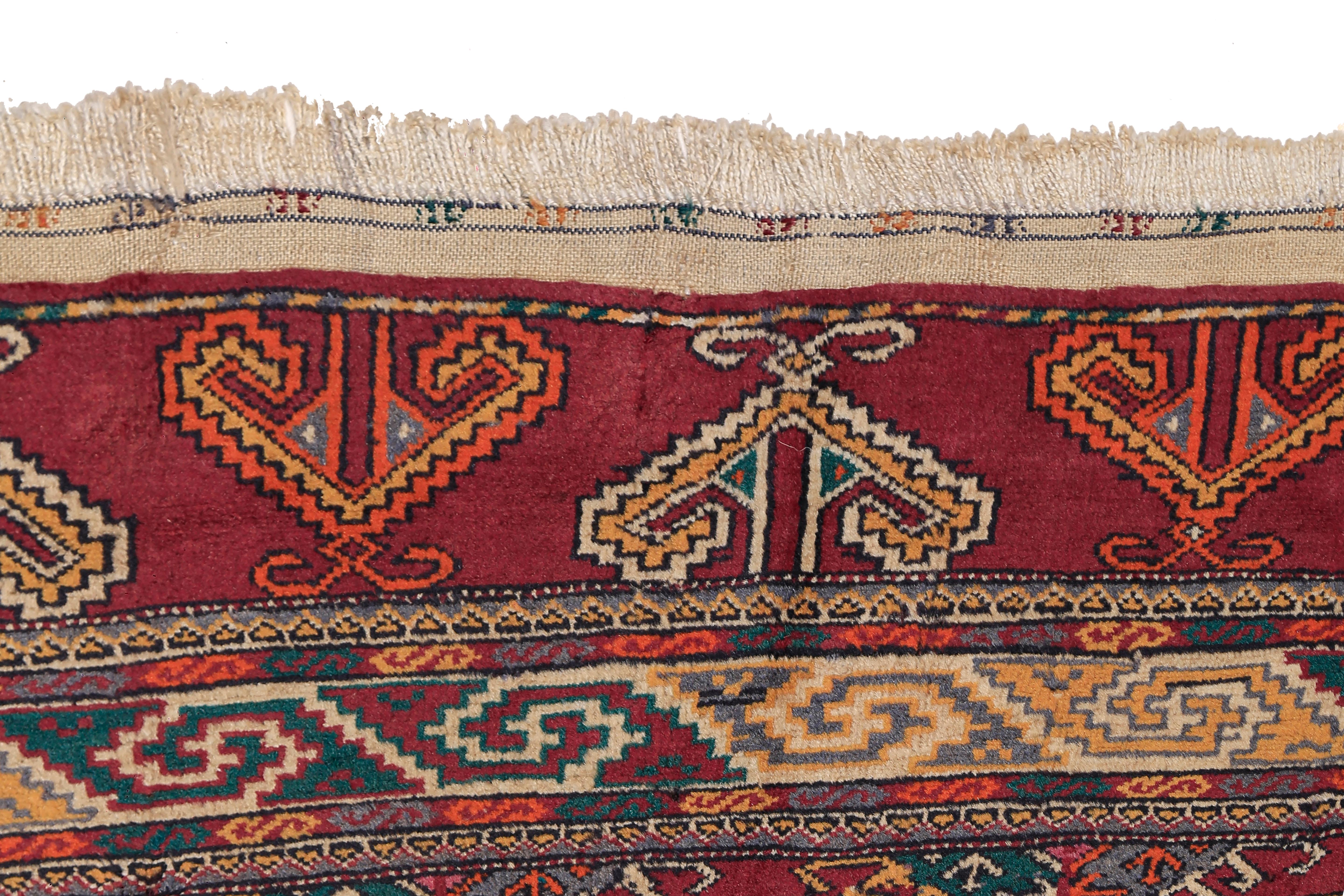 Wool Title Vintage Yomud Tribal Rug For Sale