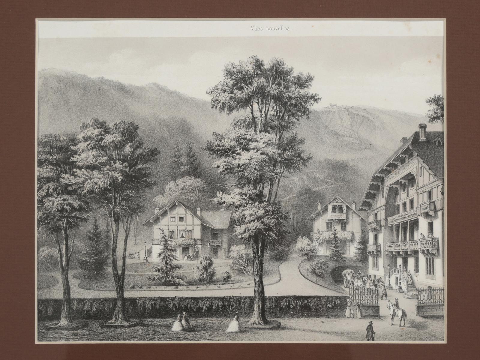 French Title Vues Nouvelles or New Views, Black Forest Village Scene, circa 1800s