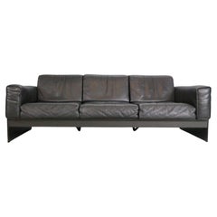 Tito Agnoli 3-Seater Korium Sofa for Matteo Grassi – Black Leather