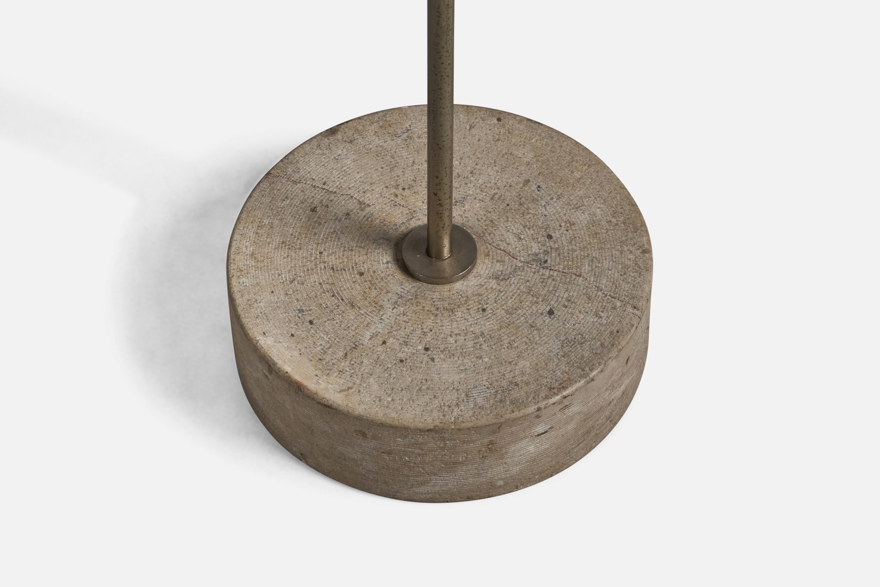 Tito Agnoli, Adjustable Floor Lamp, Steel, Metal, Stone, Italy, 1953 In Good Condition For Sale In High Point, NC