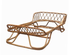 Tito Agnoli Attr. Daybed in Rattan e Bambu' Intrecciati, Italia 1960s