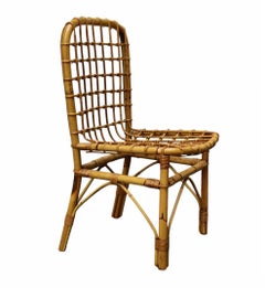 Tito Agnoli Attrib. Bamboo and Rattan Chair, Italy, 1960s