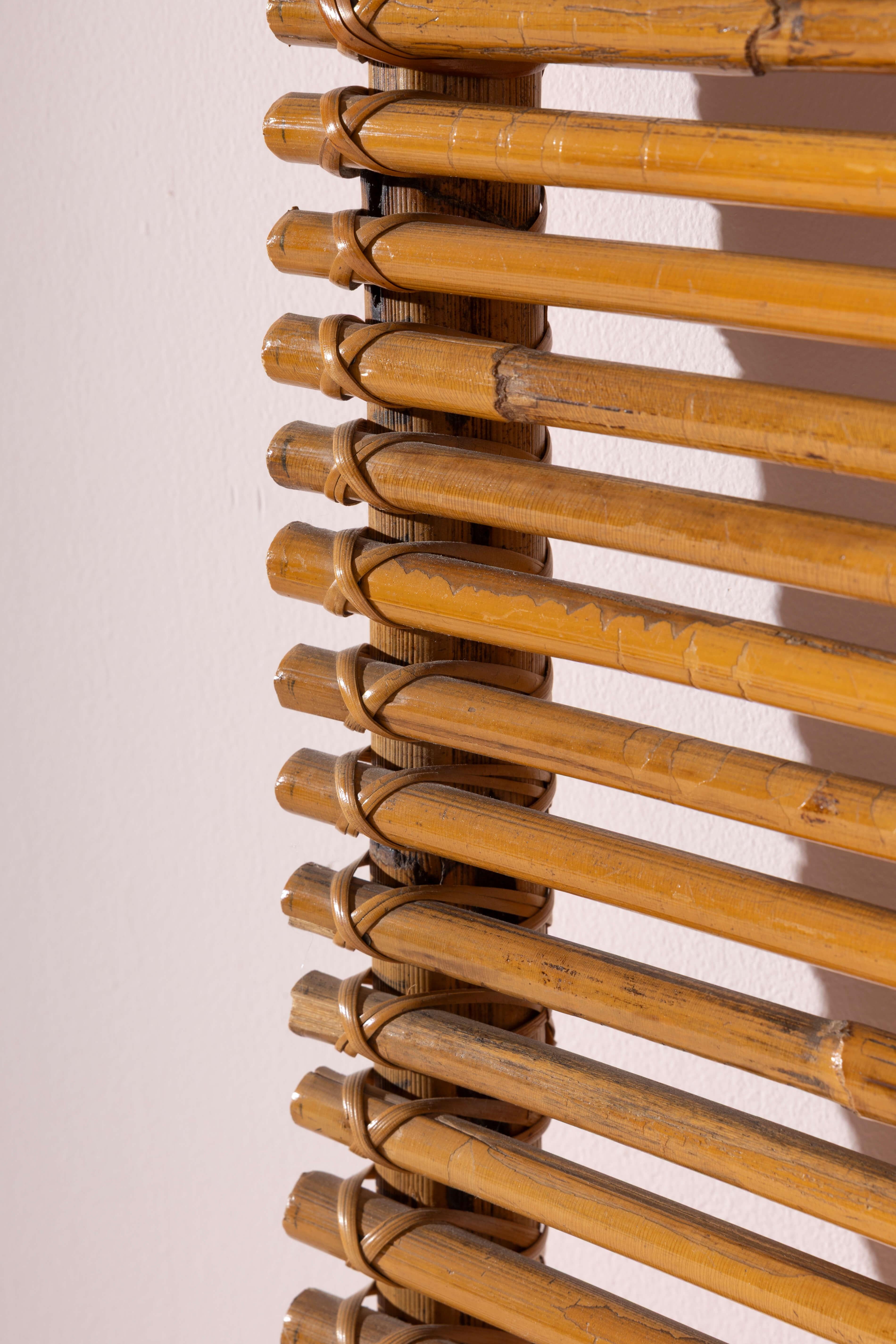 Perchero de bambú y cuero de Tito Agnoli para Bonacina, Italia, años 60 en venta 3