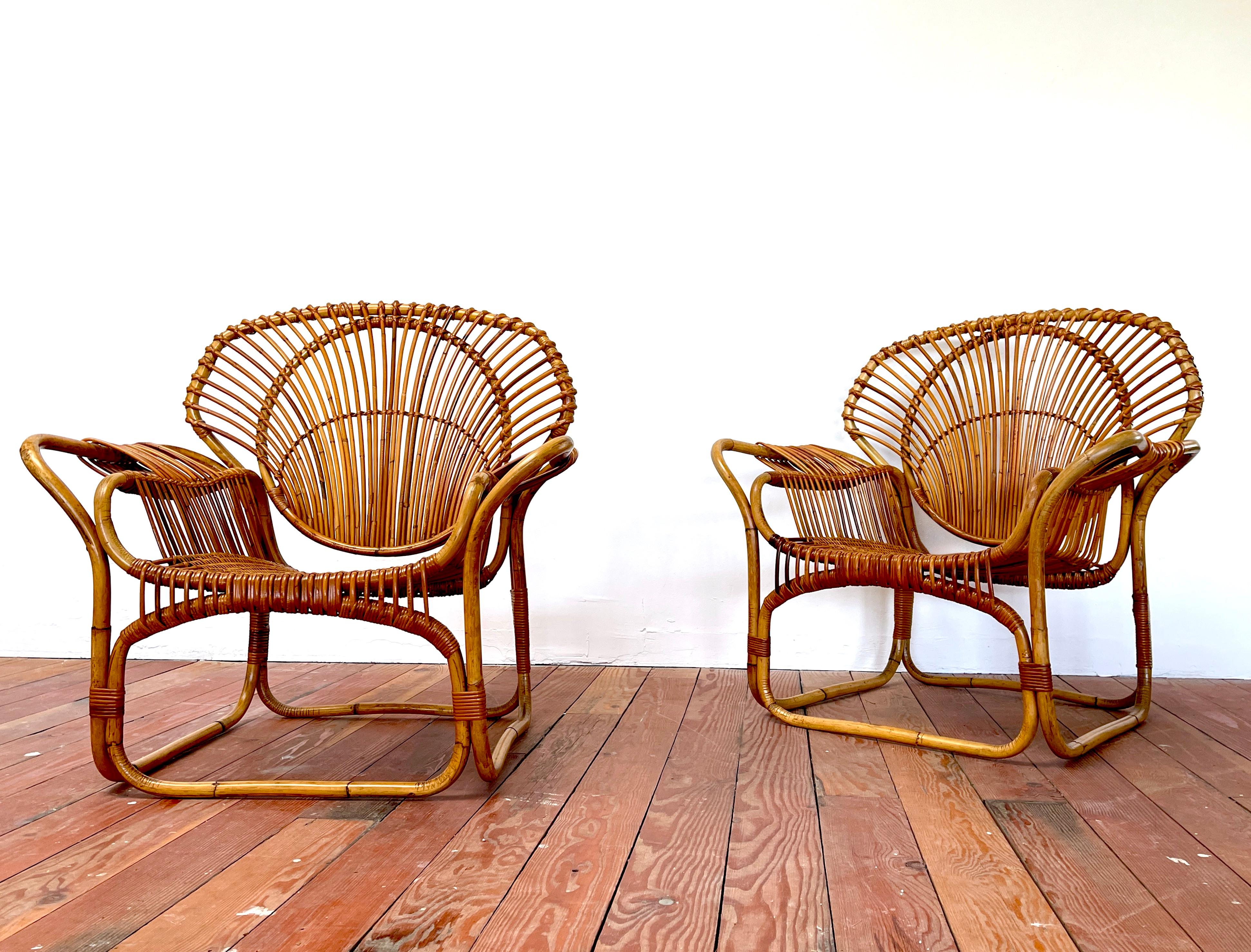 Tito Agnoli Bamboo Chairs For Sale 7