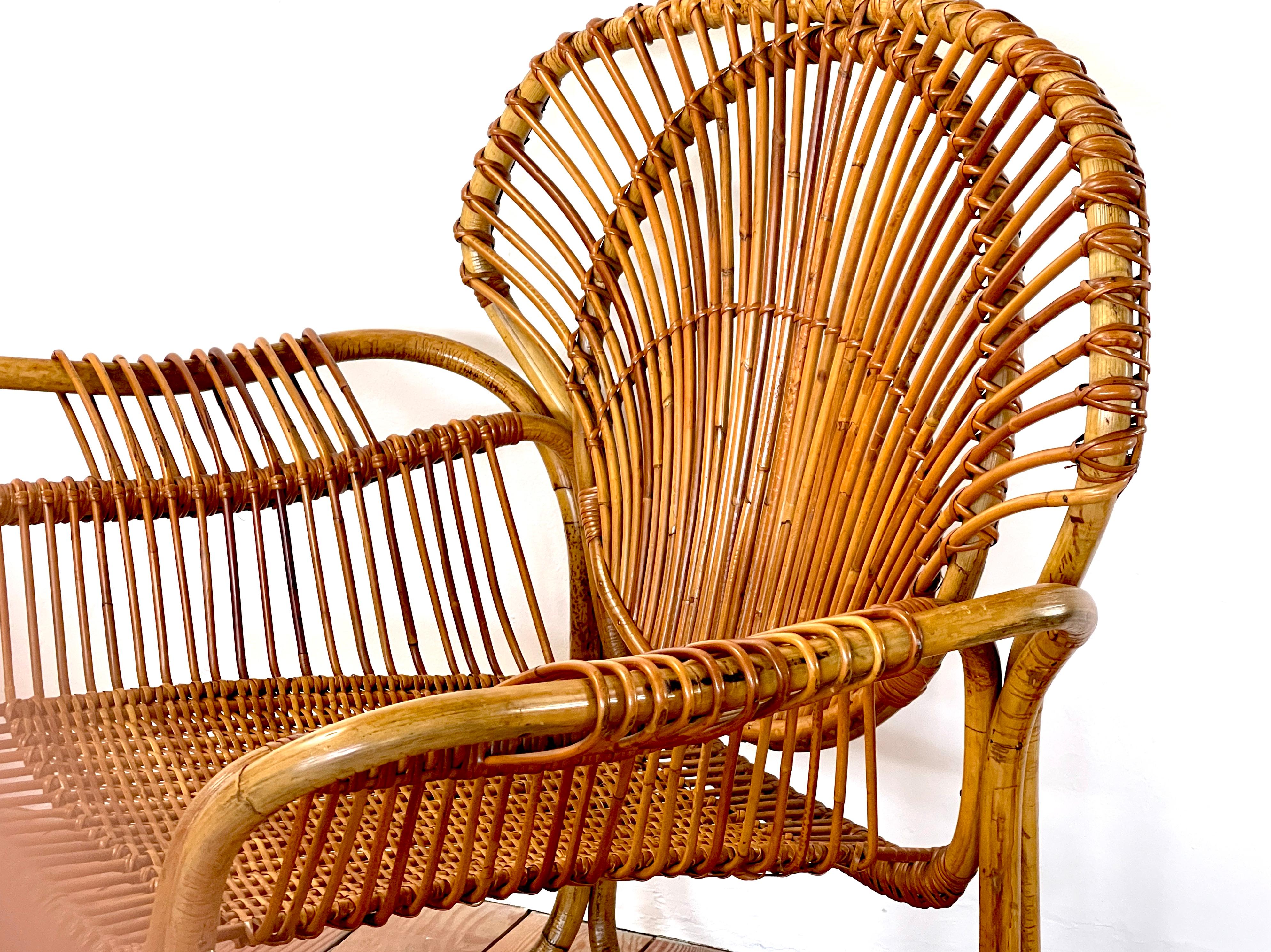 Tito Agnoli Bamboo Chairs For Sale 1
