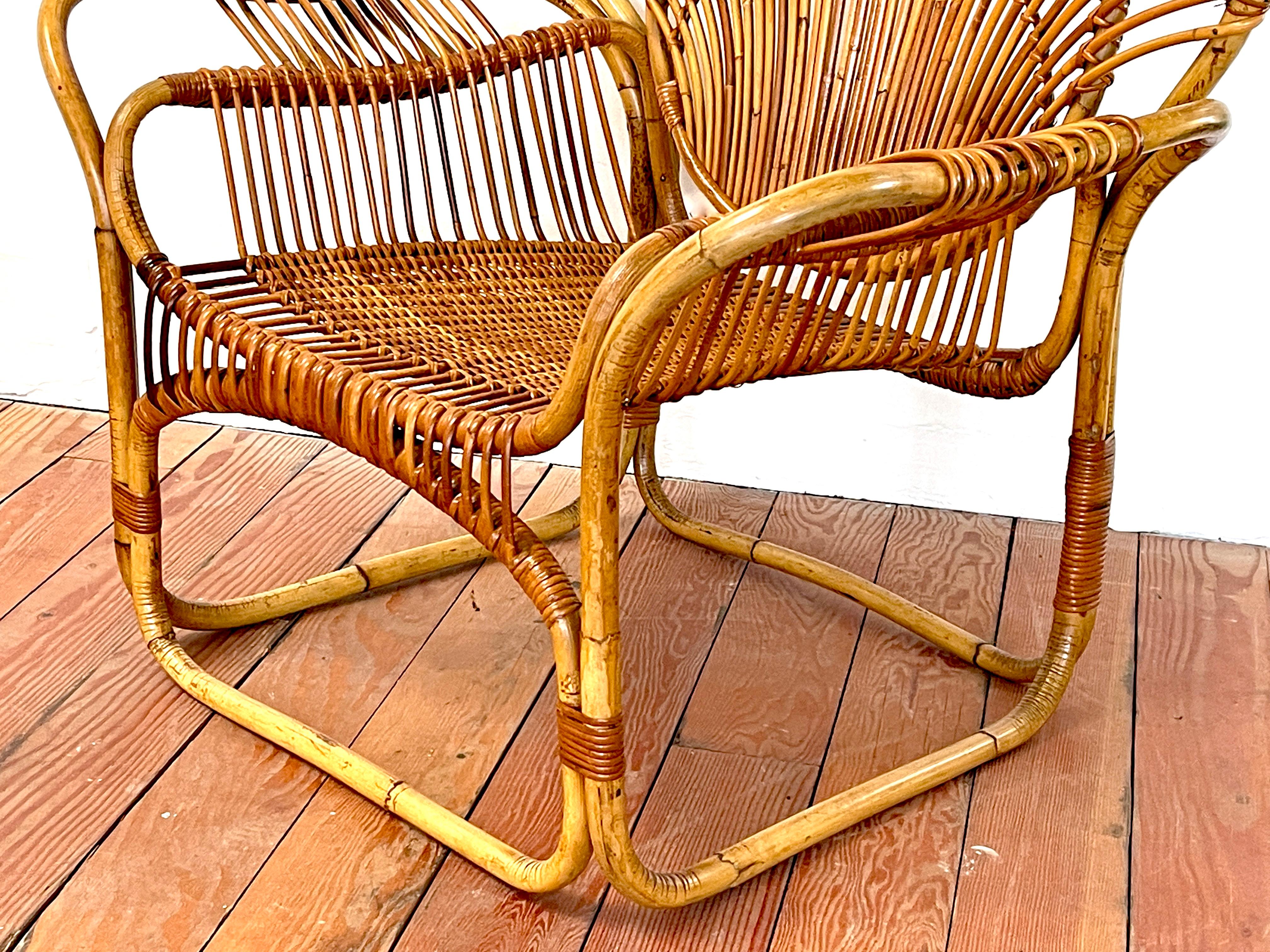 Tito Agnoli Bamboo Chairs For Sale 4