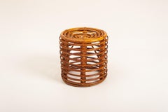 Tito Agnoli bamboo circular stool for Bonacina - Italy 1950s