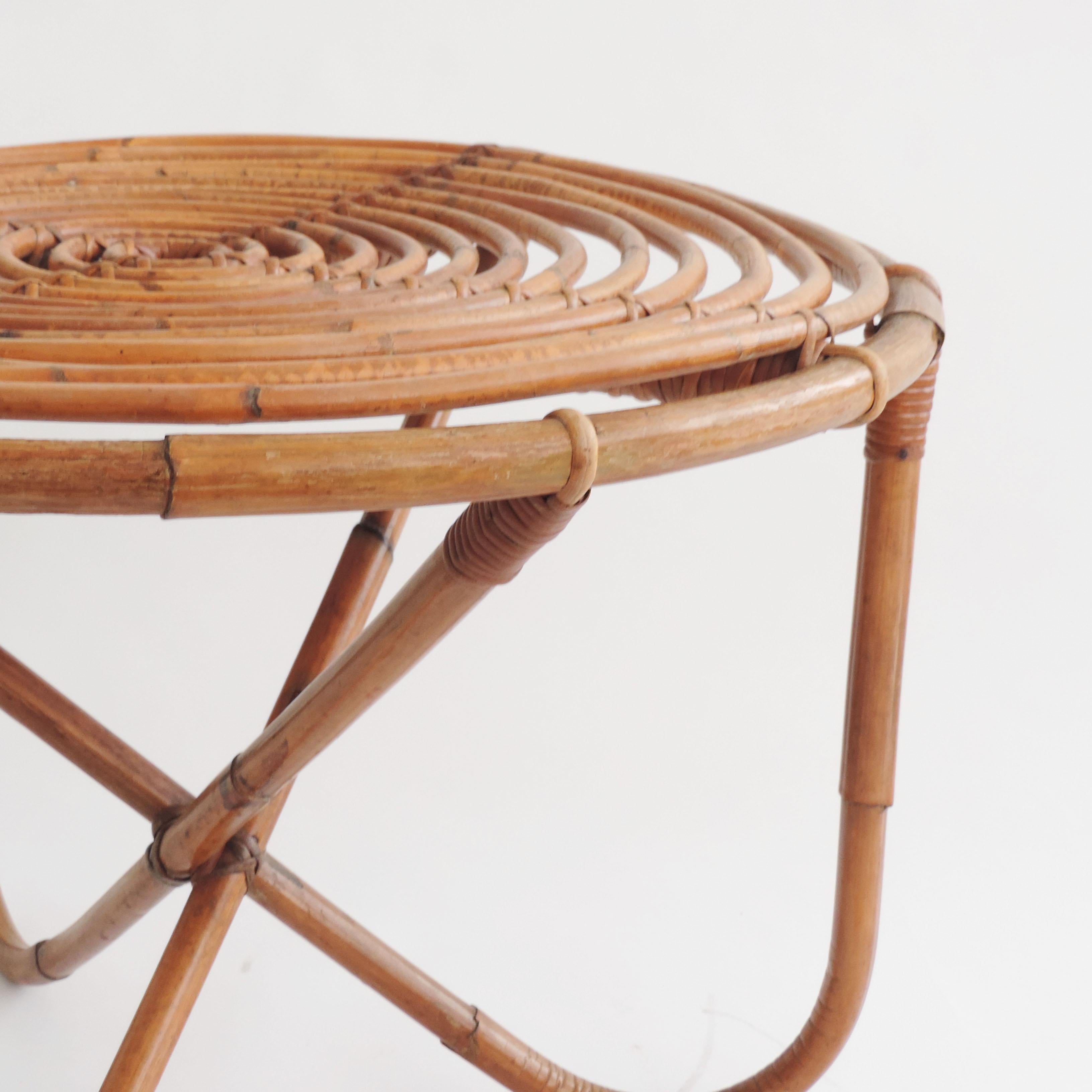 Milieu du XXe siècle Table basse en bambou Tito Agnoli pour Bonacina, Italie, années 1960 en vente