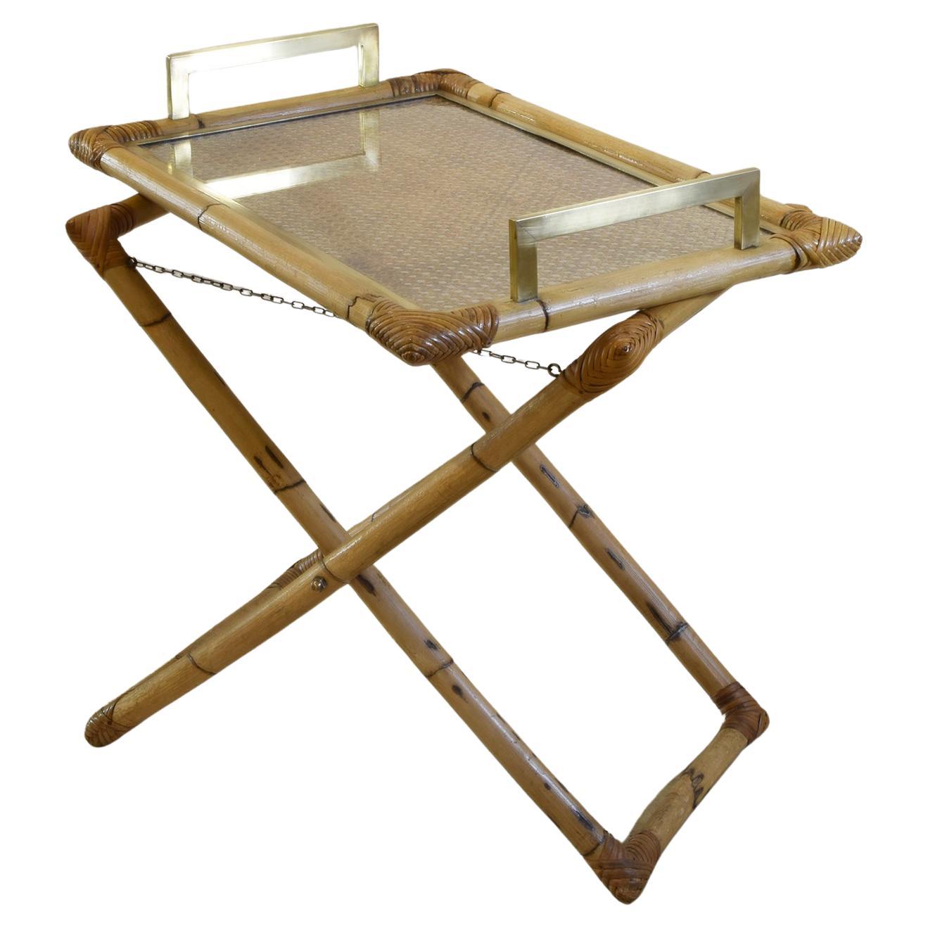 Carrello bar in bambù di Tito Agnoli fine anni '60
