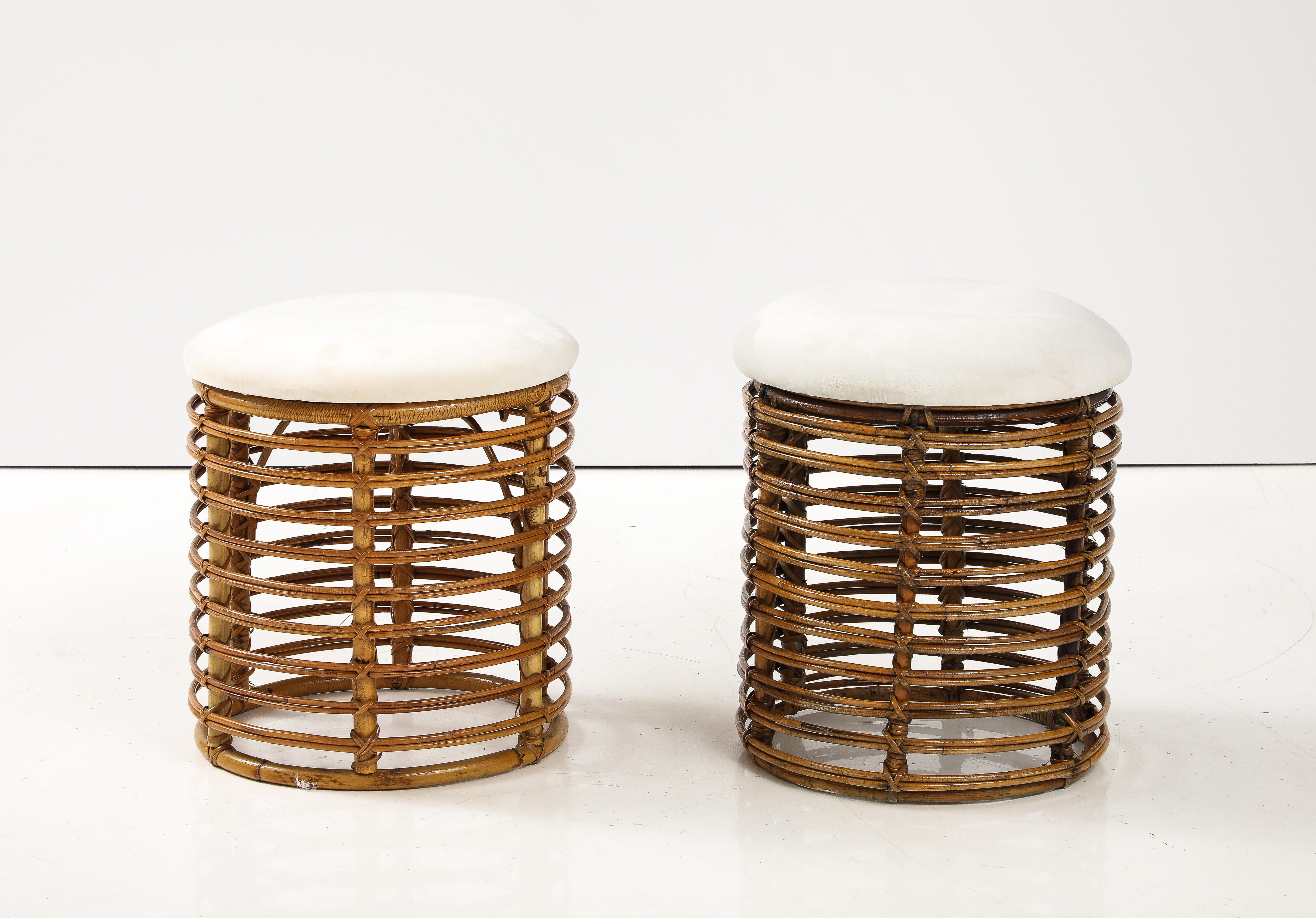 Tito Agnoli Cane Bamboo Stools, Italy, c. 1960 In Good Condition For Sale In Brooklyn, NY