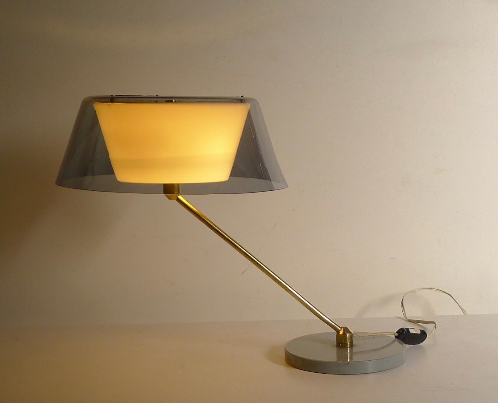 Brass Tito Agnoli, Desk Lamp, Model No. 253 for O'Luce Italy, circa 1960 For Sale