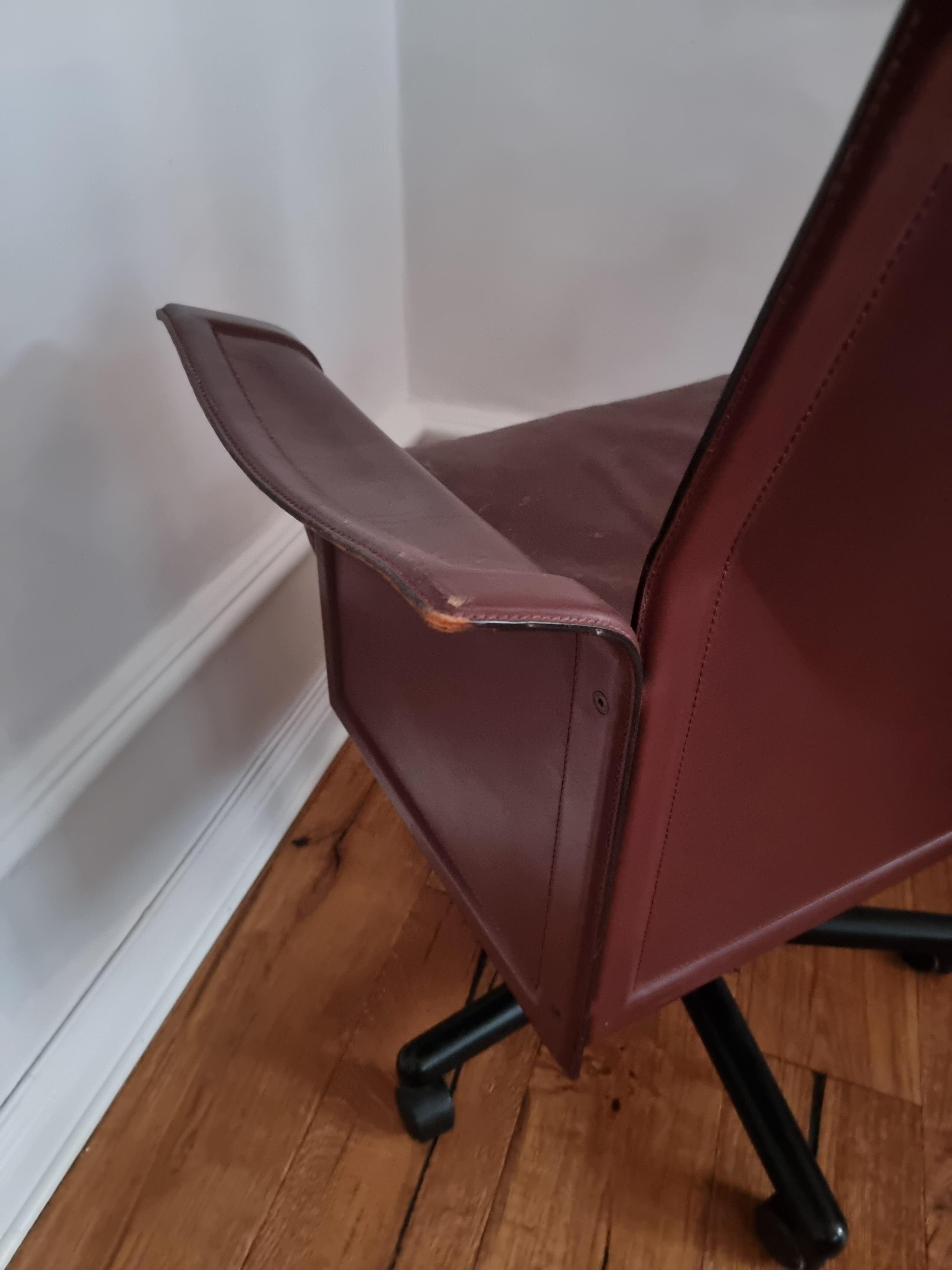 Leather Tito Agnoli, Desk / Swivel Chair 