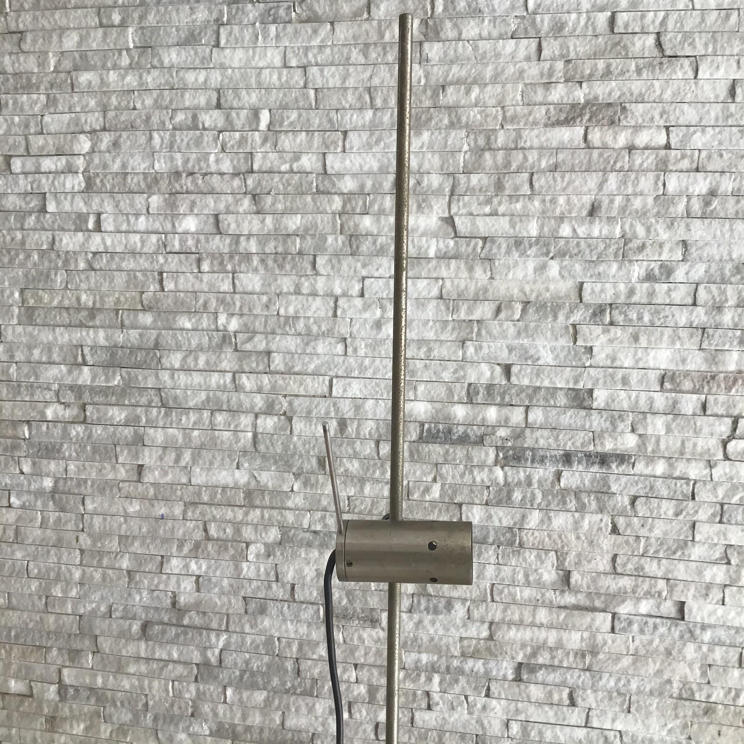 Mid-20th Century Tito Agnoli Floor Lamp “ Oluce “ Travertine Base Metal Crome 1954 Italy For Sale