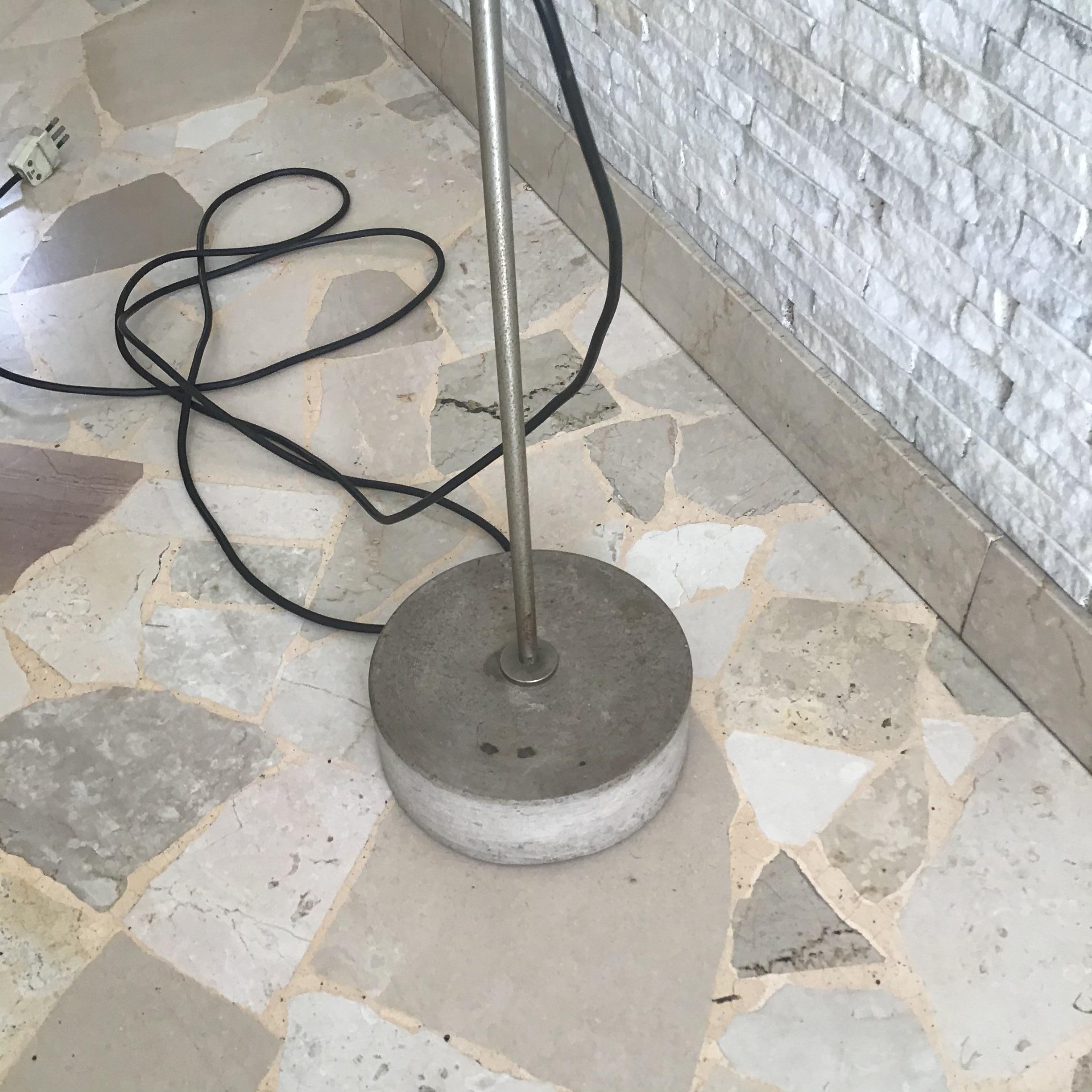 Tito Agnoli Floor Lamp “ Oluce “ Travertine Base Metal Crome 1954 Italy For Sale 2