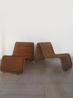 Tito Agnoli for Bonacina Italian Midcentury Rattan Bamboo P3 Armchair 1970s