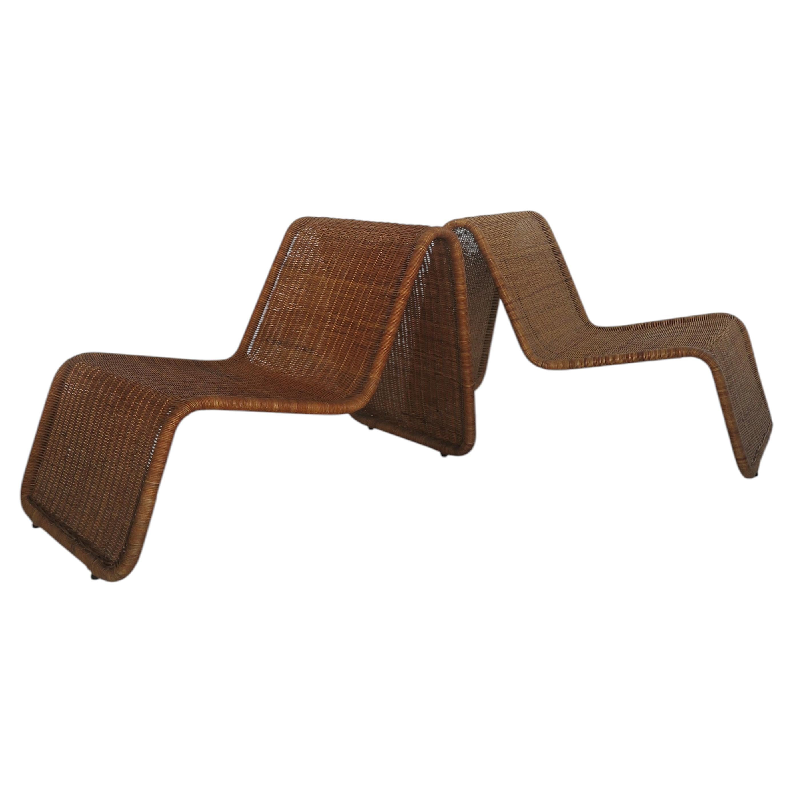 « Hestra » pour Ikea : fauteuil en rotin et bambou de style postmoderne italien, années 1980