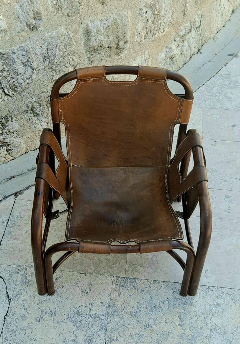 Mid-20th Century Tito Agnoli for Bonacina Pair of Rattan Lounge Chairs For Sale