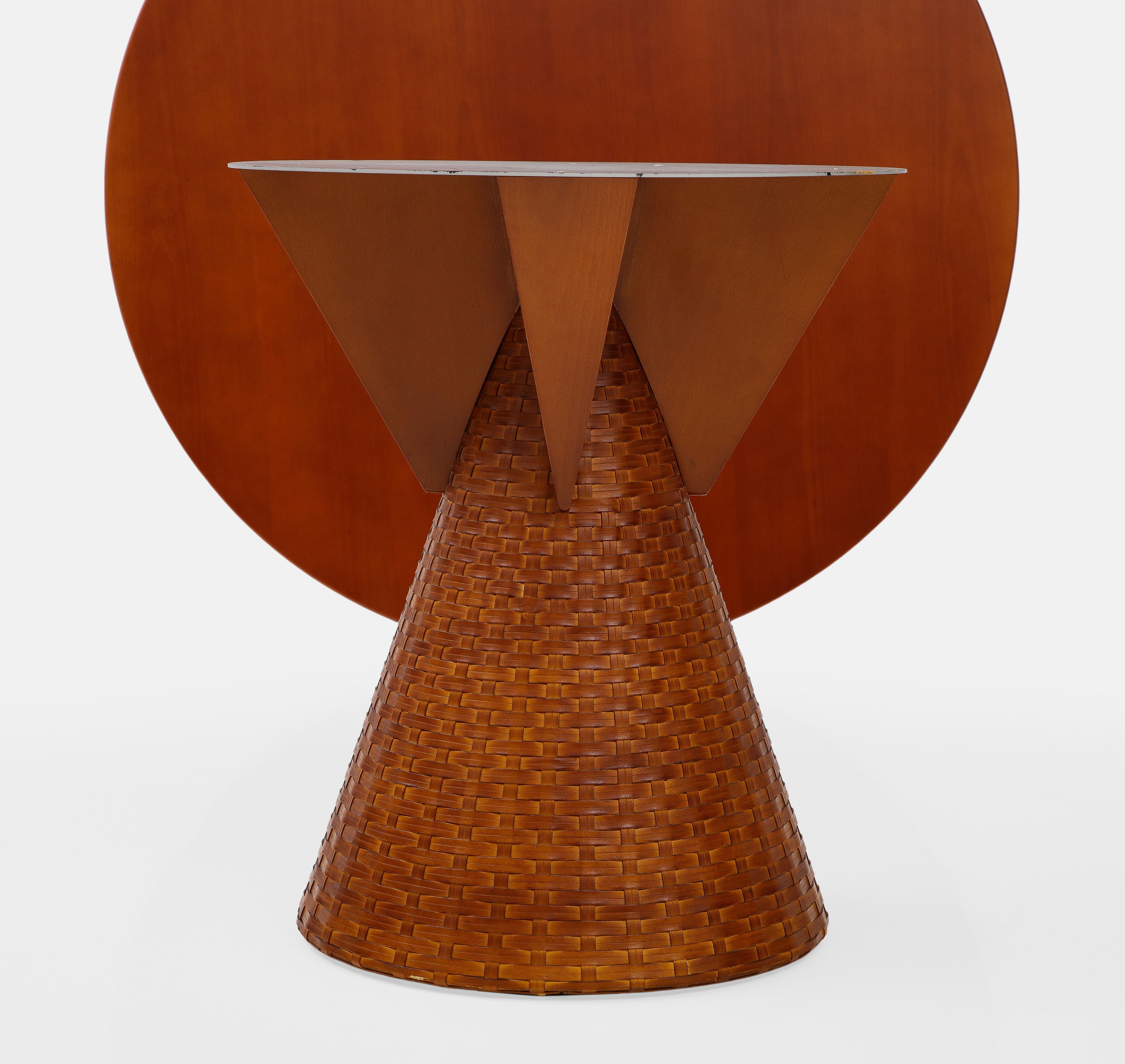 Tito Agnoli for Bonacina Rare Carabou Dining Set in Rattan and Cherry Wood, 1991 For Sale 12