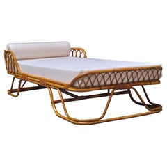 Retro Tito Agnoli for Bonacina Rattan Daybed, Italy 1960s