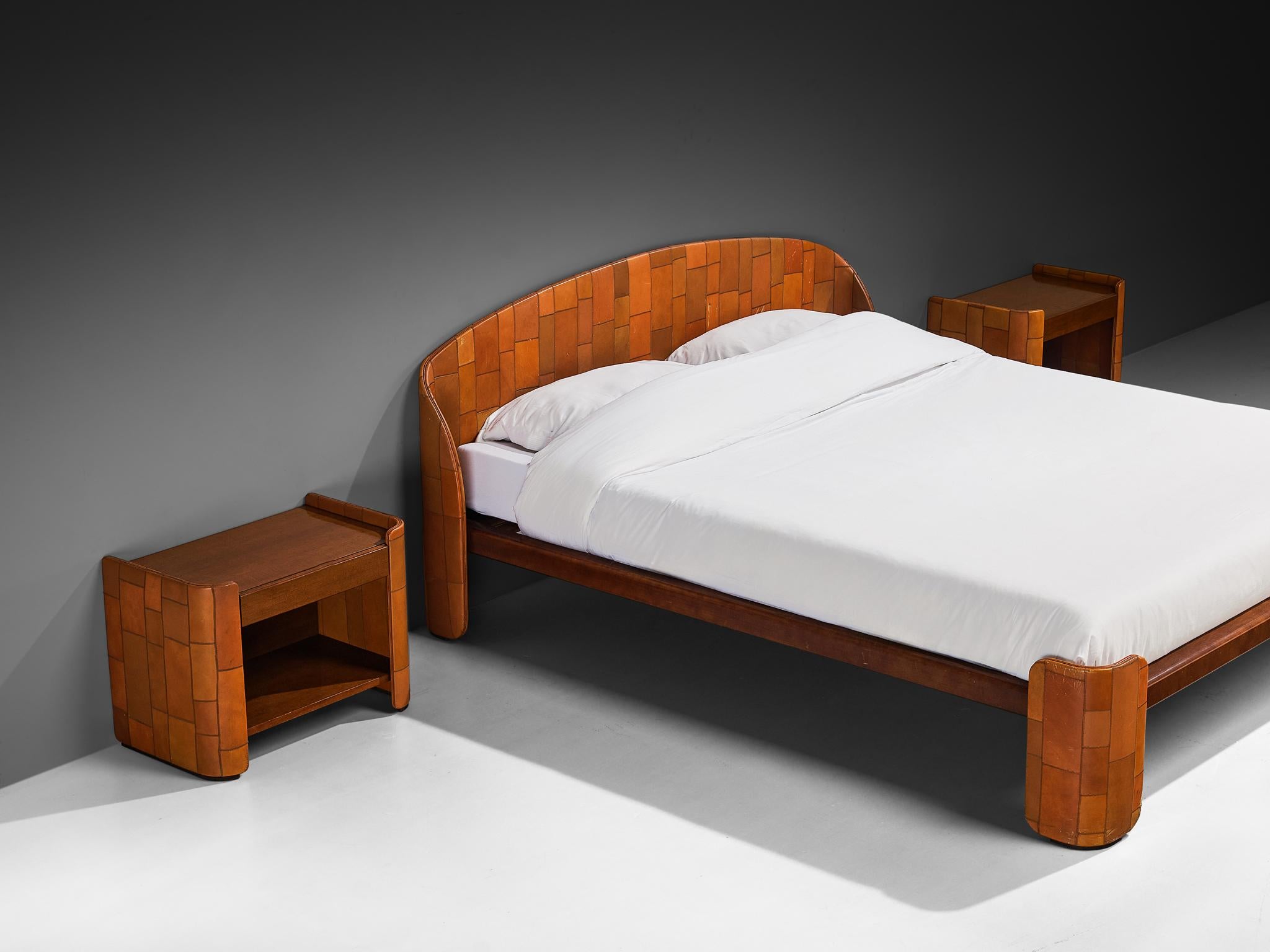 Tito Agnoli for Caleido/Poltrona Frau Bedroom Set in Patchwork Leather For Sale 2