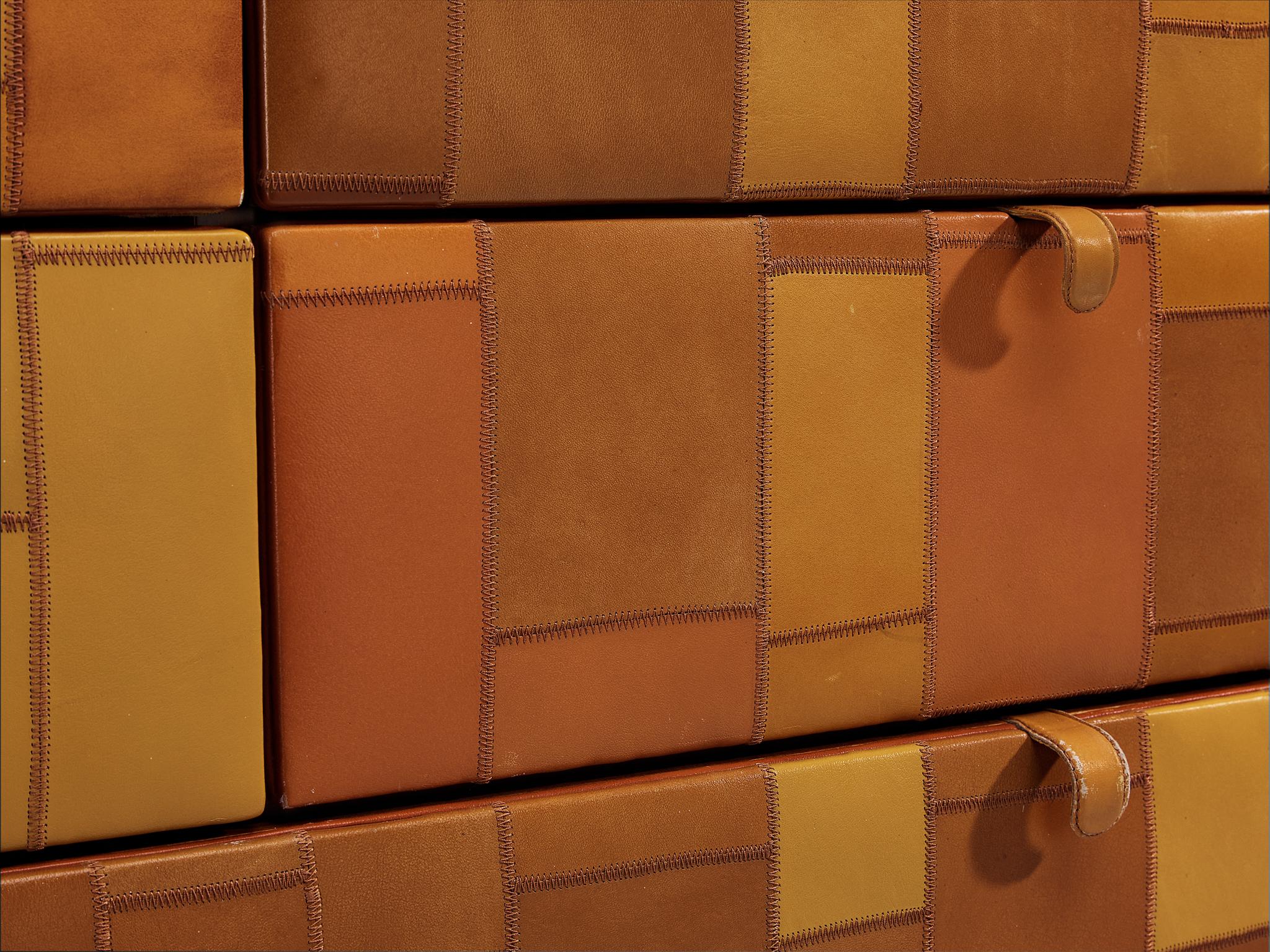 Tito Agnoli for Caleido/Poltrona Frau Chest of Drawers in Patchwork Leather in vendita 2