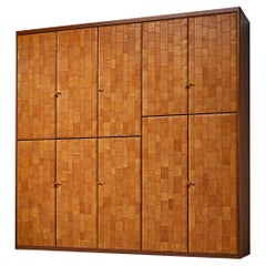 Tito Agnoli for Caleido/Poltrona Frau Highboard in Cognac Patchwork Leather