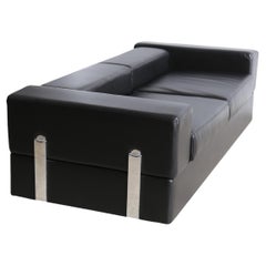 Tito Agnoli for Cinova Day Bed Sofa in Black Leather