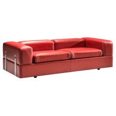 Vintage Tito Agnoli for Cinova Daybed Sofa in Red Upholstery