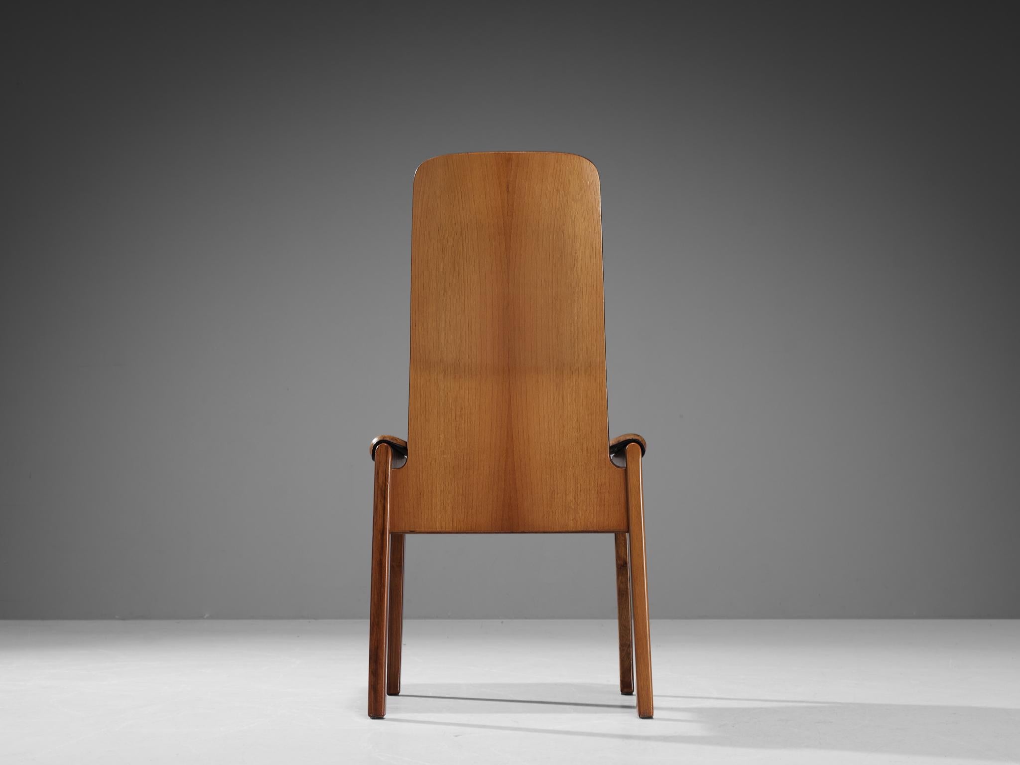 Tito Agnoli for Molteni Set of Four 'Fiorenza' Dining Chairs in Leather For Sale 5