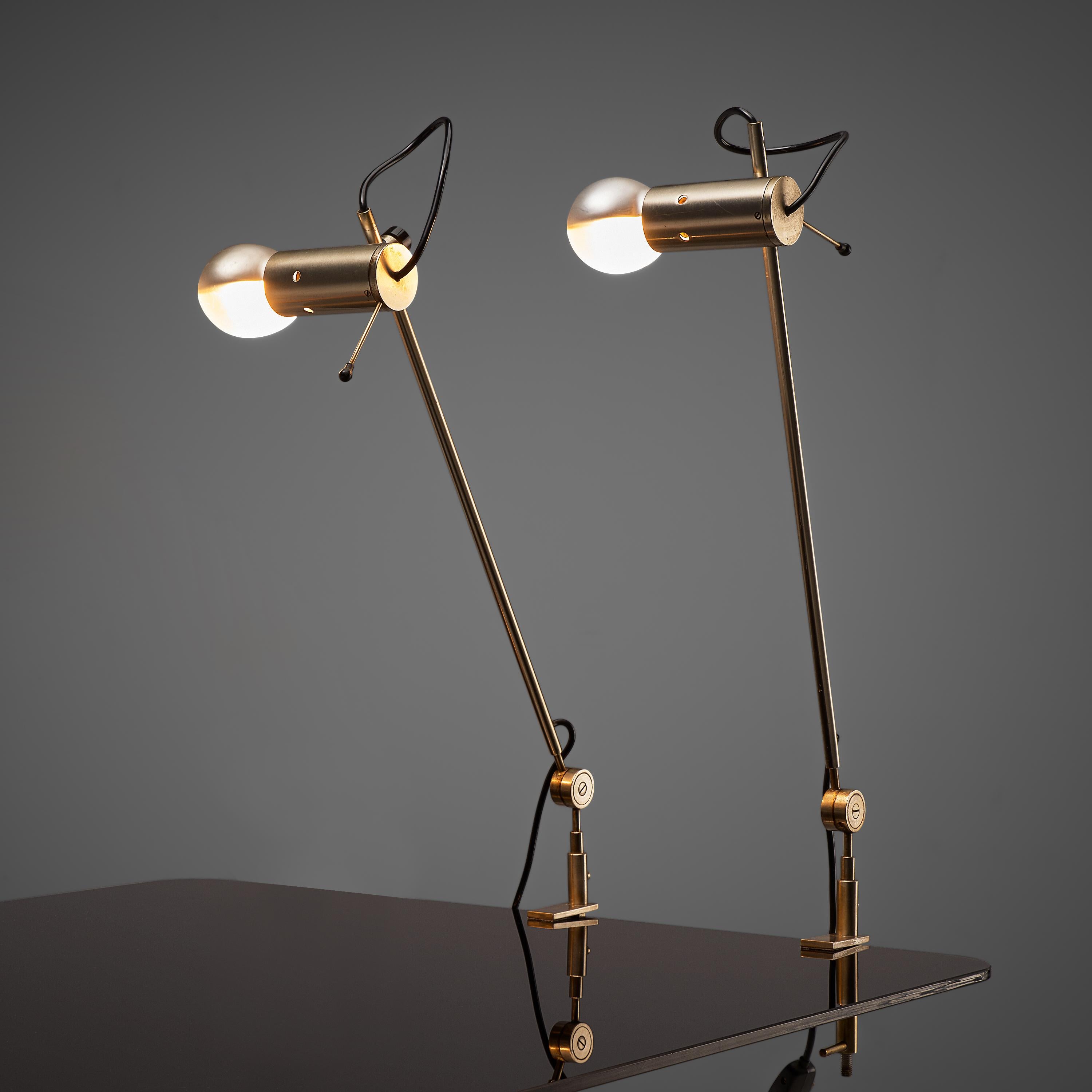 Italian Tito Agnoli for O-Luce 'Cornalux' Desk Lights For Sale