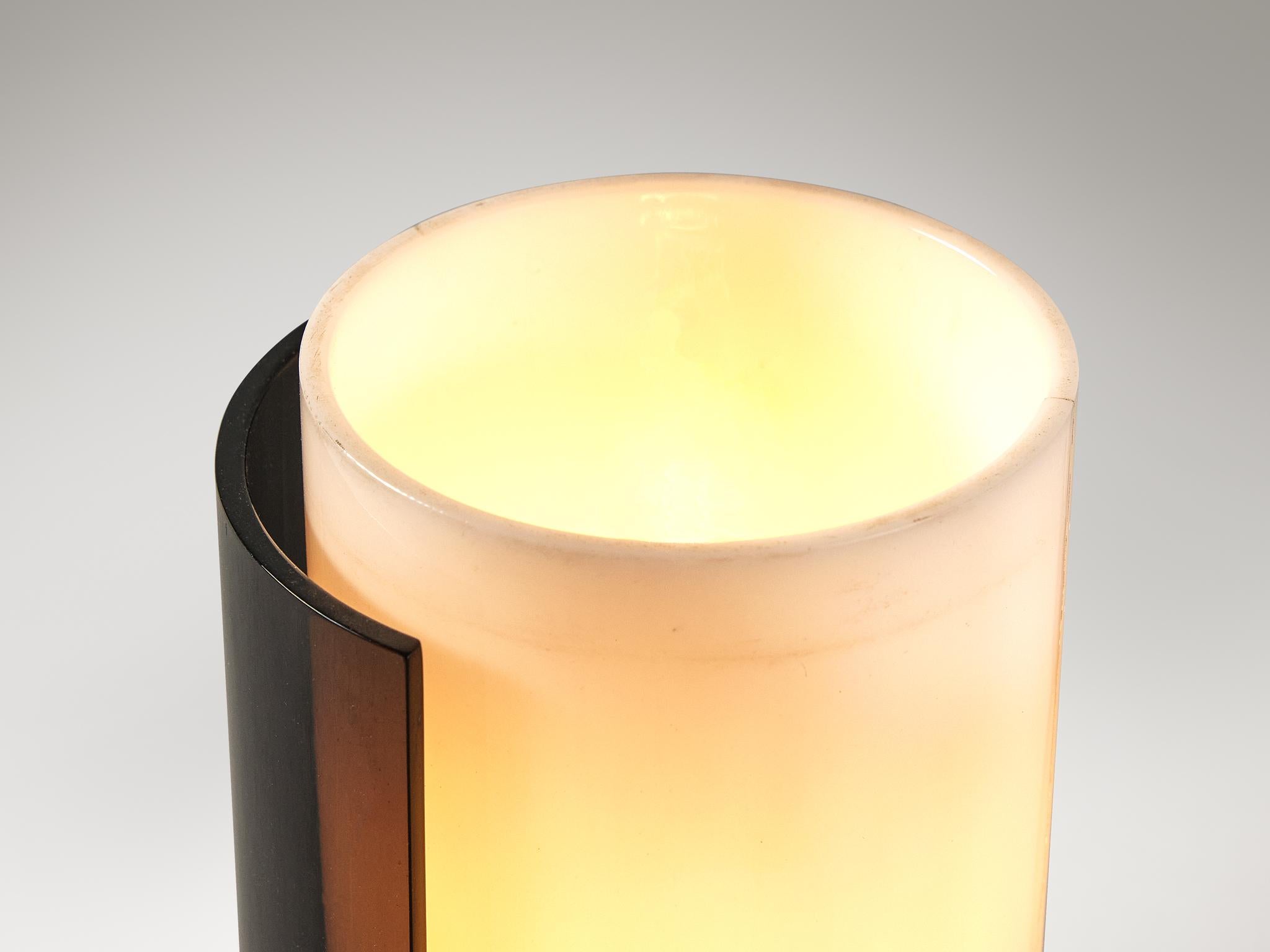 Tito Agnoli pour O-Luce Lampes de table en plexiglas noir et blanc  en vente 1