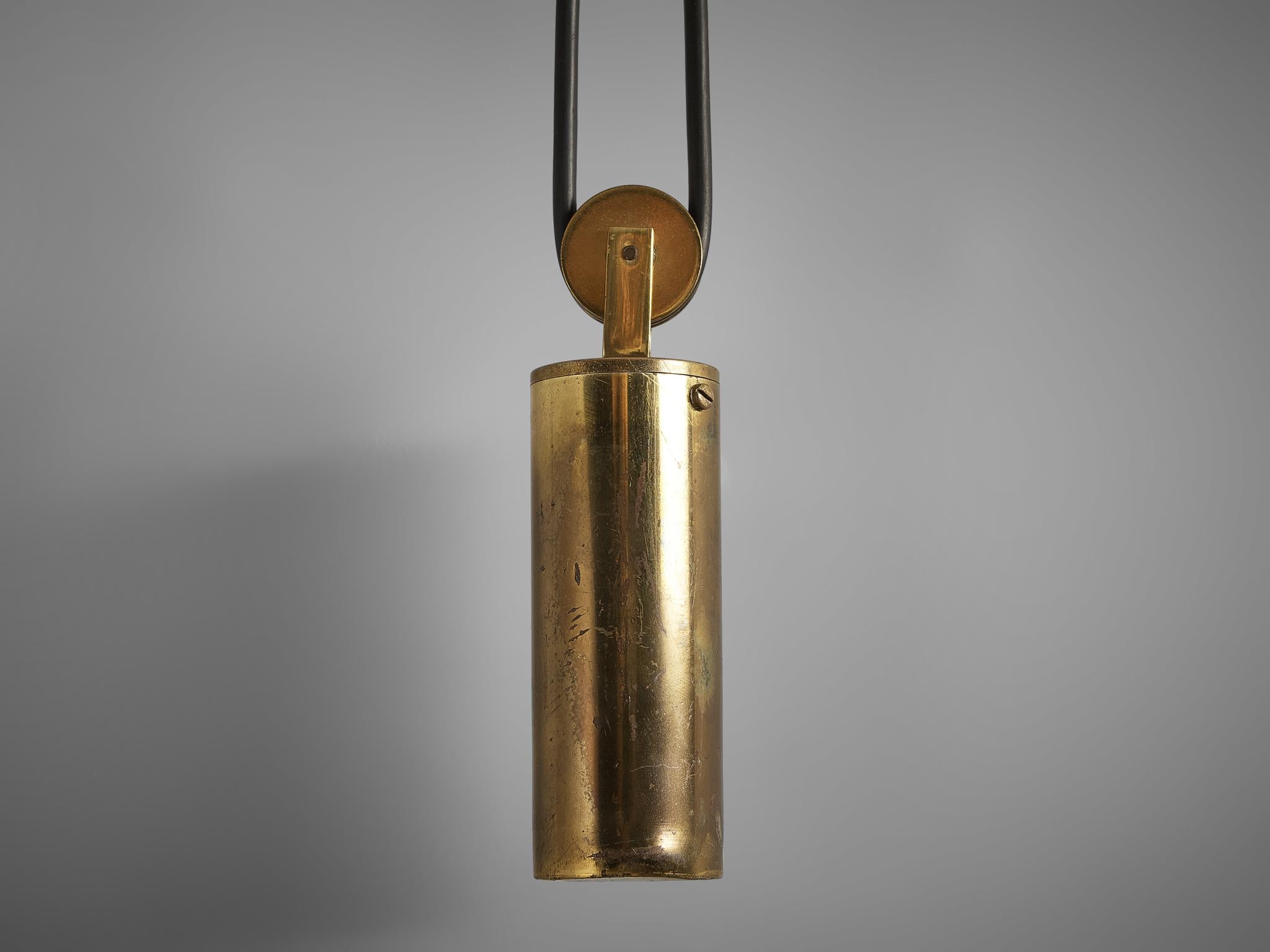 Tito Agnoli for O-Luce Wall Light in Teak and Brass For Sale 3