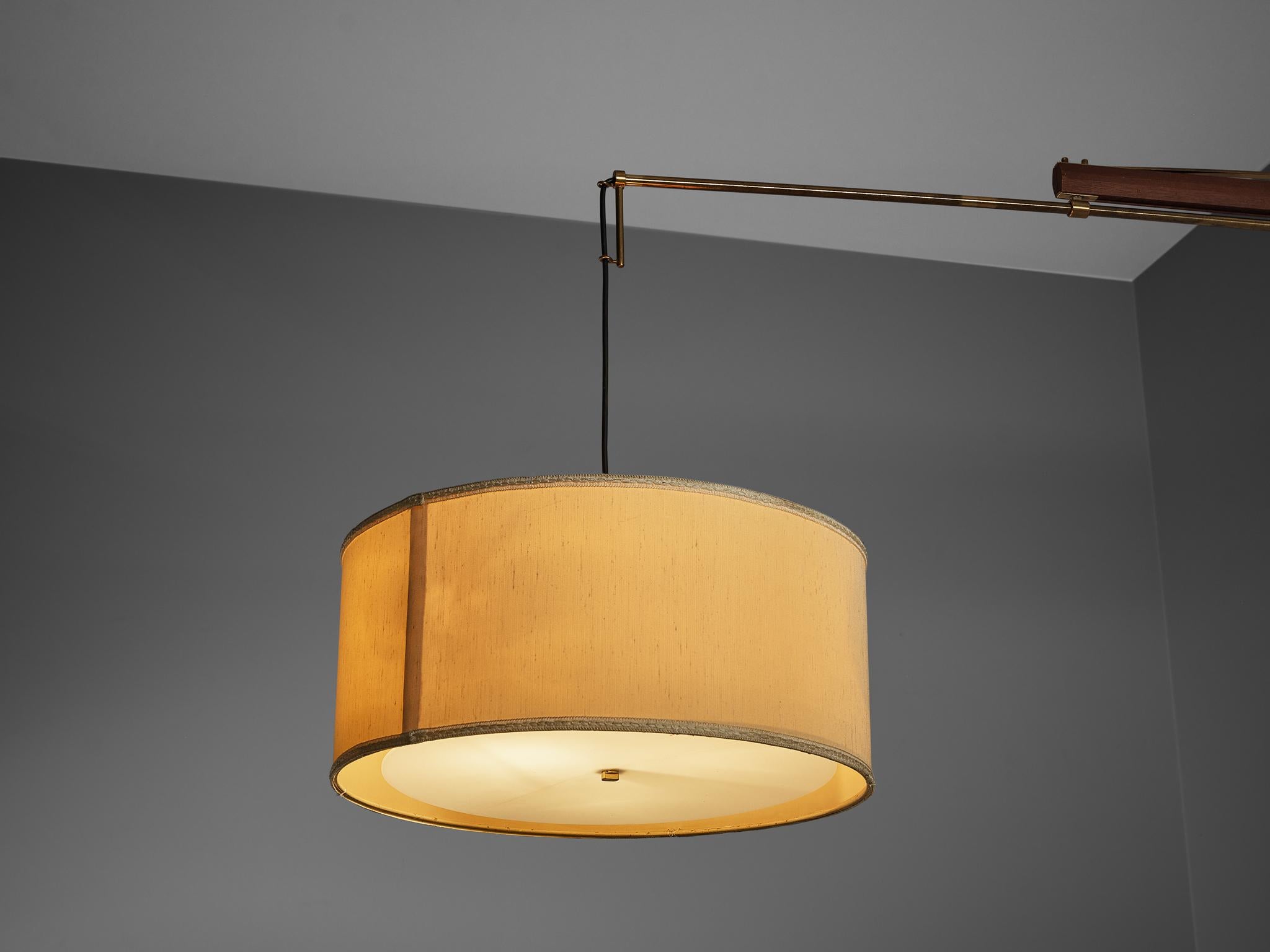 Metal Tito Agnoli for O-Luce Wall Light in Teak and Brass For Sale