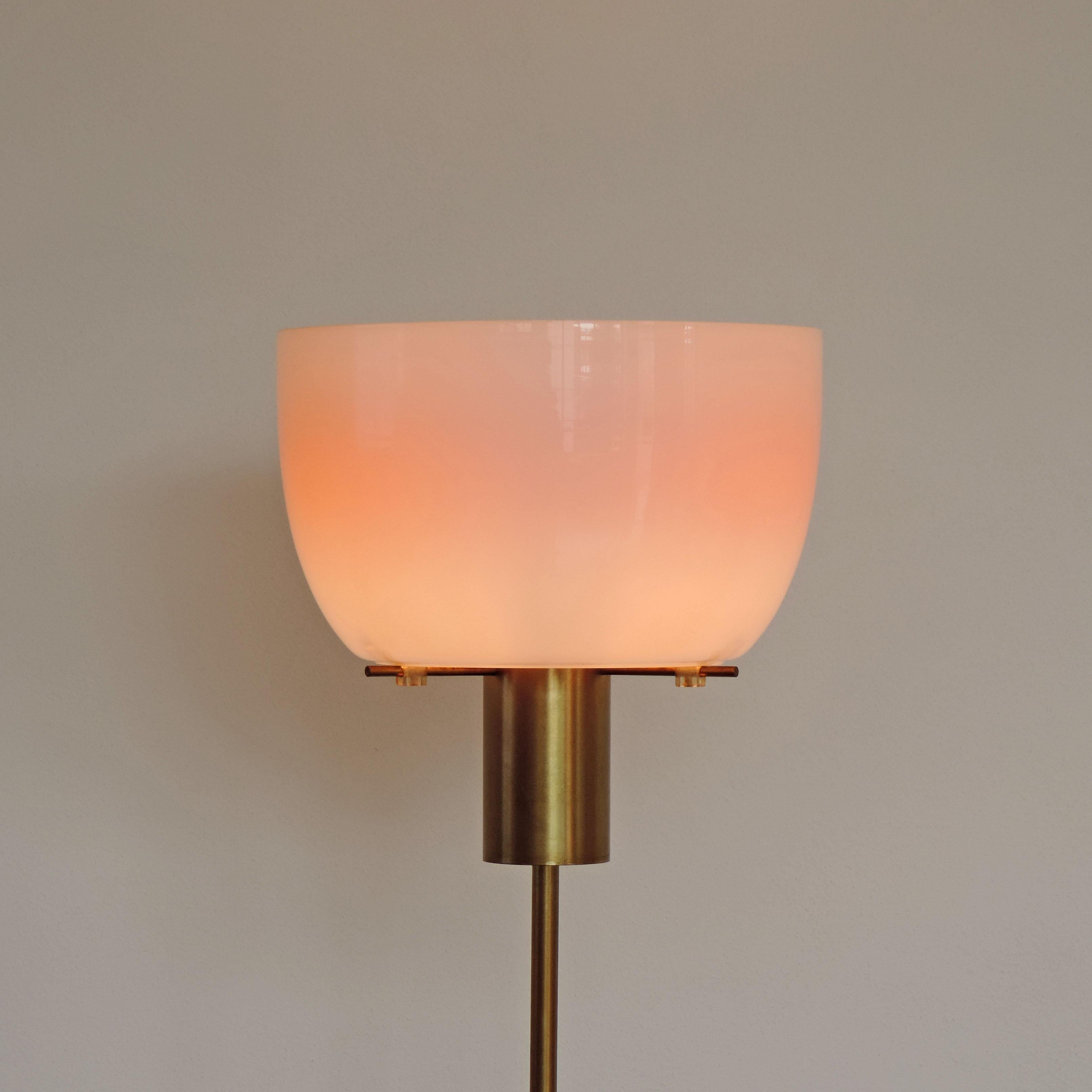 Giuseppe Ostuni for O'luce Floor Lamp in Glass and Orange Plexiglass. 1