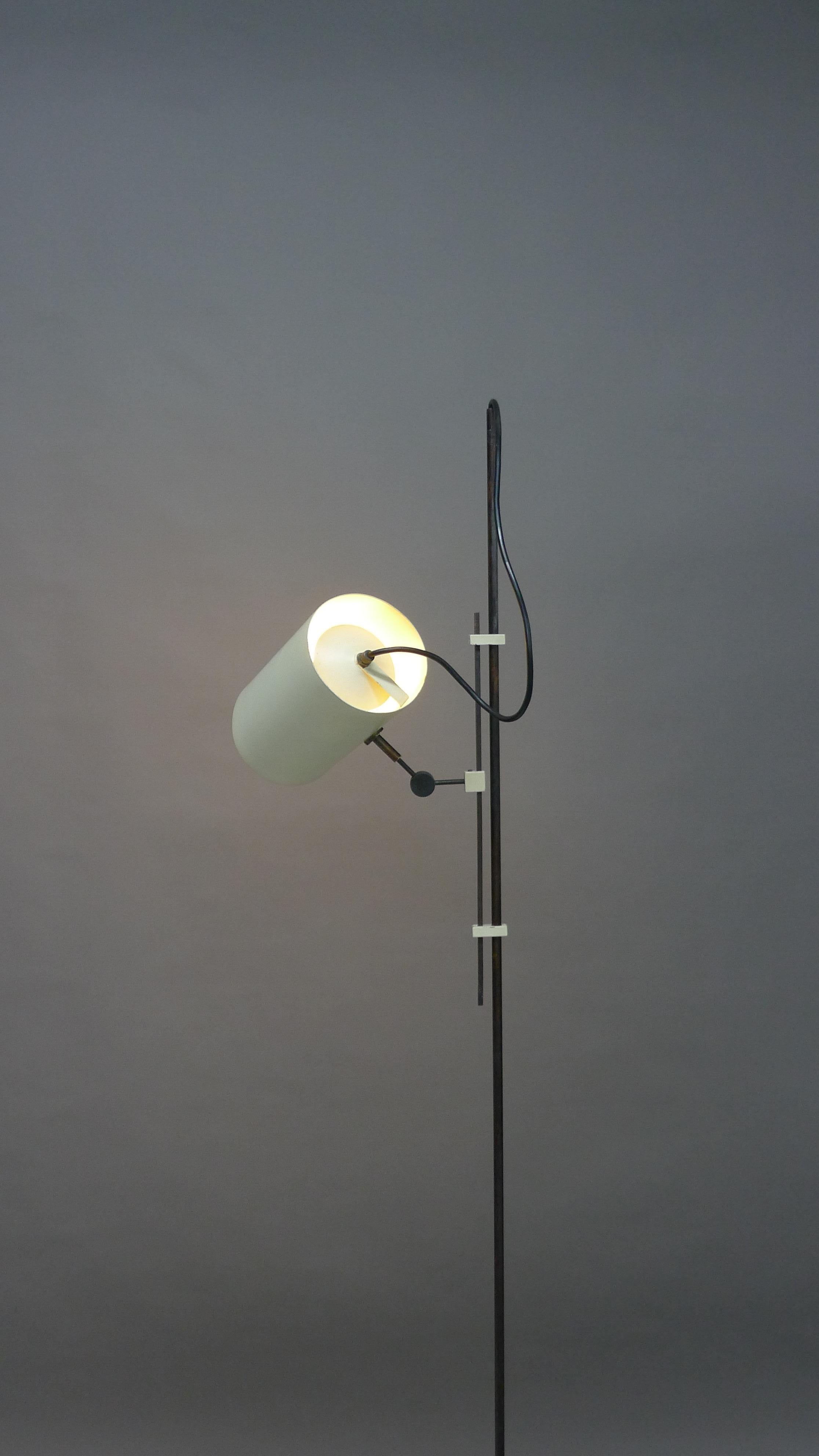 Metal Tito Agnoli for Oluce, Italy, 1954, a Model 367 Floor Lamp, Documented