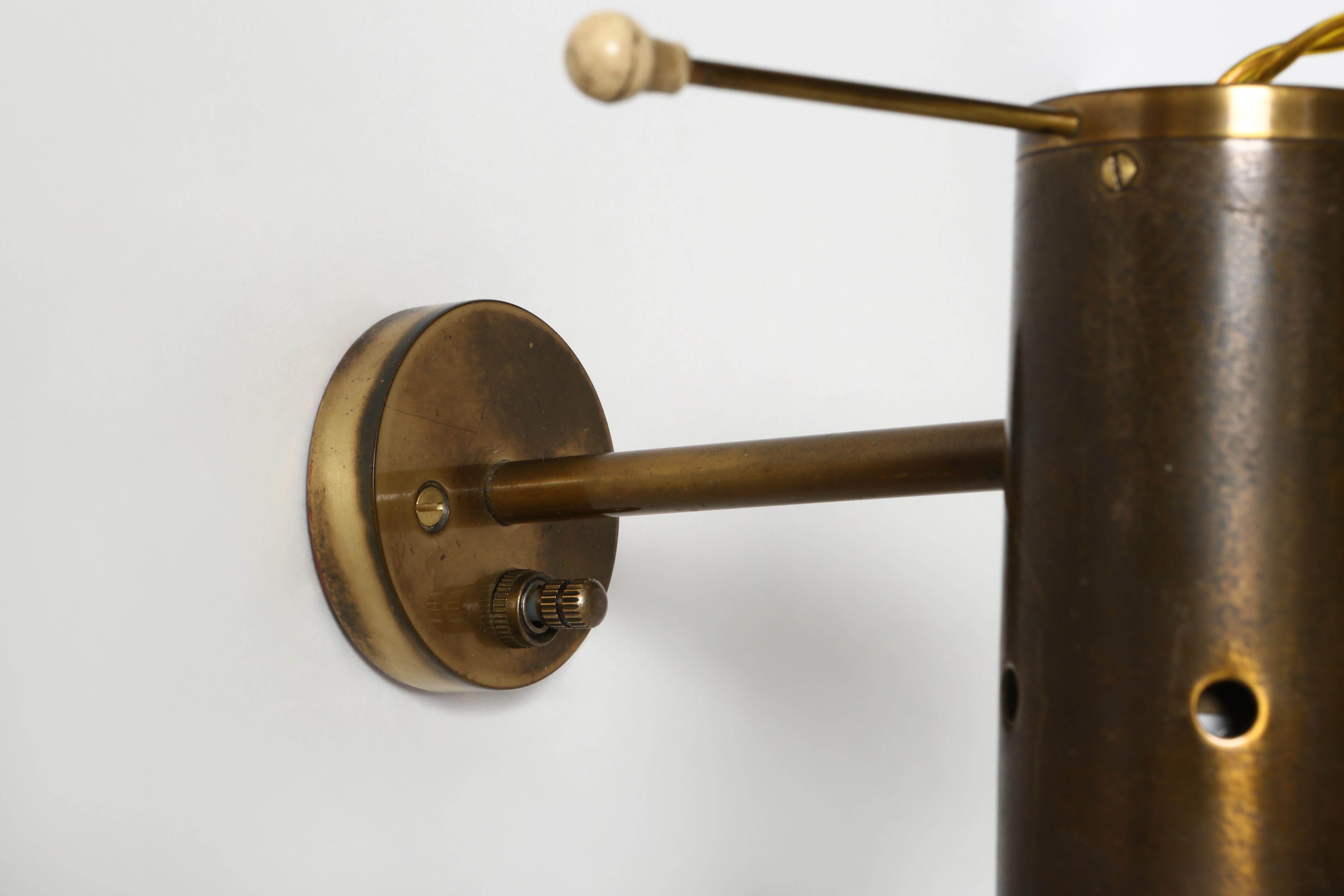 Italian Tito Agnoli for Oluce Sconces Model 186, a set of 2 For Sale