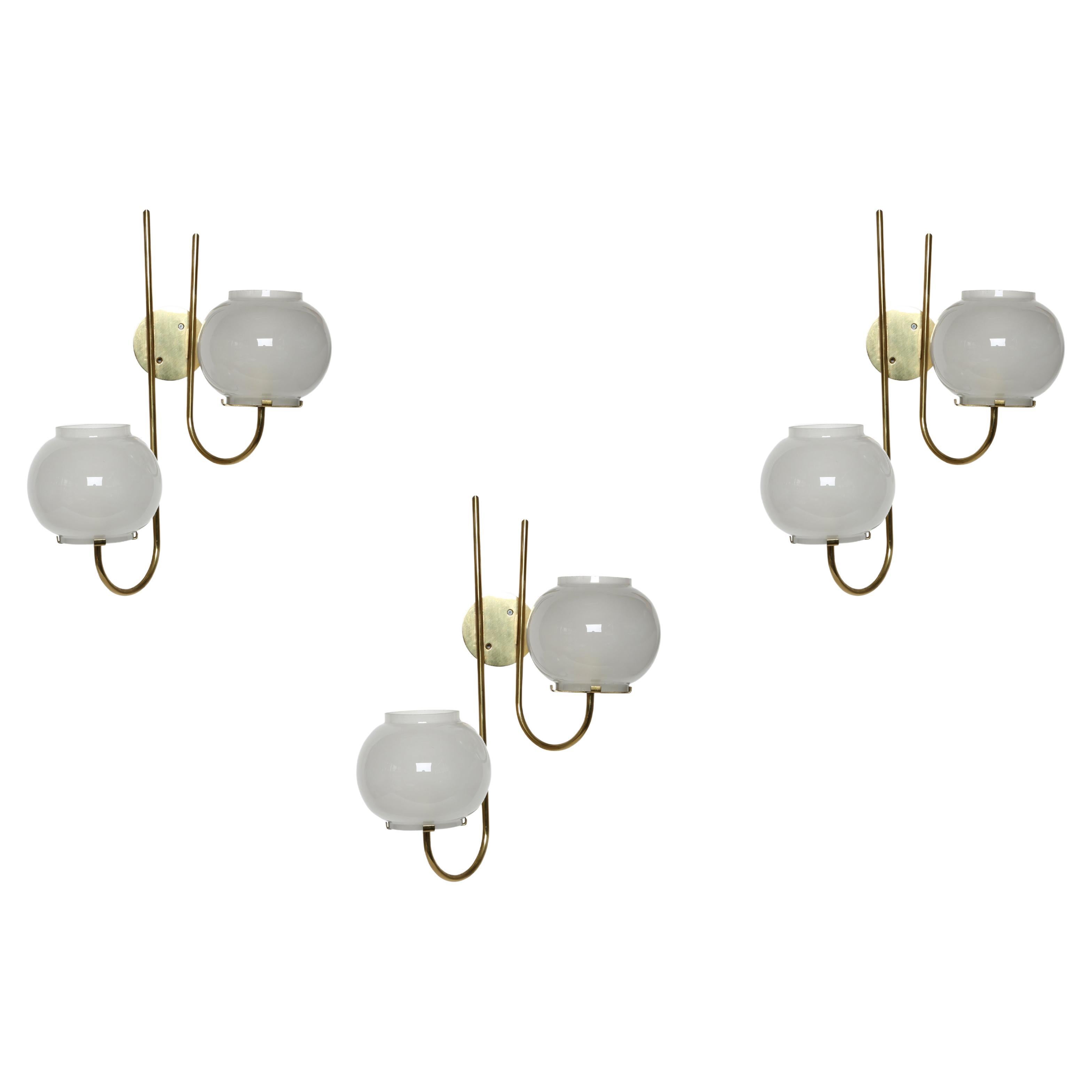 Tito Agnoli for Oluce Sconces, Set of 3 For Sale