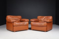 Tito Agnoli Für Poltrona Frau Leder Lounge Stühle von, Italien 1970er