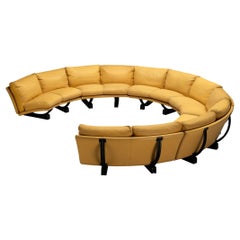 Tito Agnoli for Poltrona Frau 'Walse' Sectional Sofa in Yellow Leather