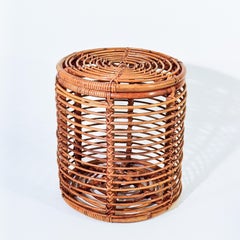 Tito Agnoli. French Riviera style stool/basket, Italy, 1970s
